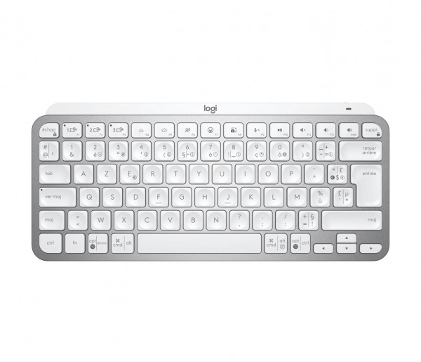 Logitech MX Keys Mini for Business Tastatur RF Wireless + Bluetooth AZERTY Französisch Aluminium, We